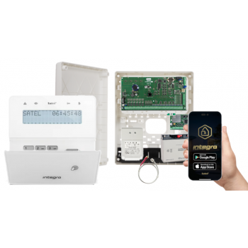 ZESTAW ALARMOWY SATEL INTEGRA 64 + INT-KLFR-W + OPU-3P + AWT682 + 17Ah + INT-GSM LTE